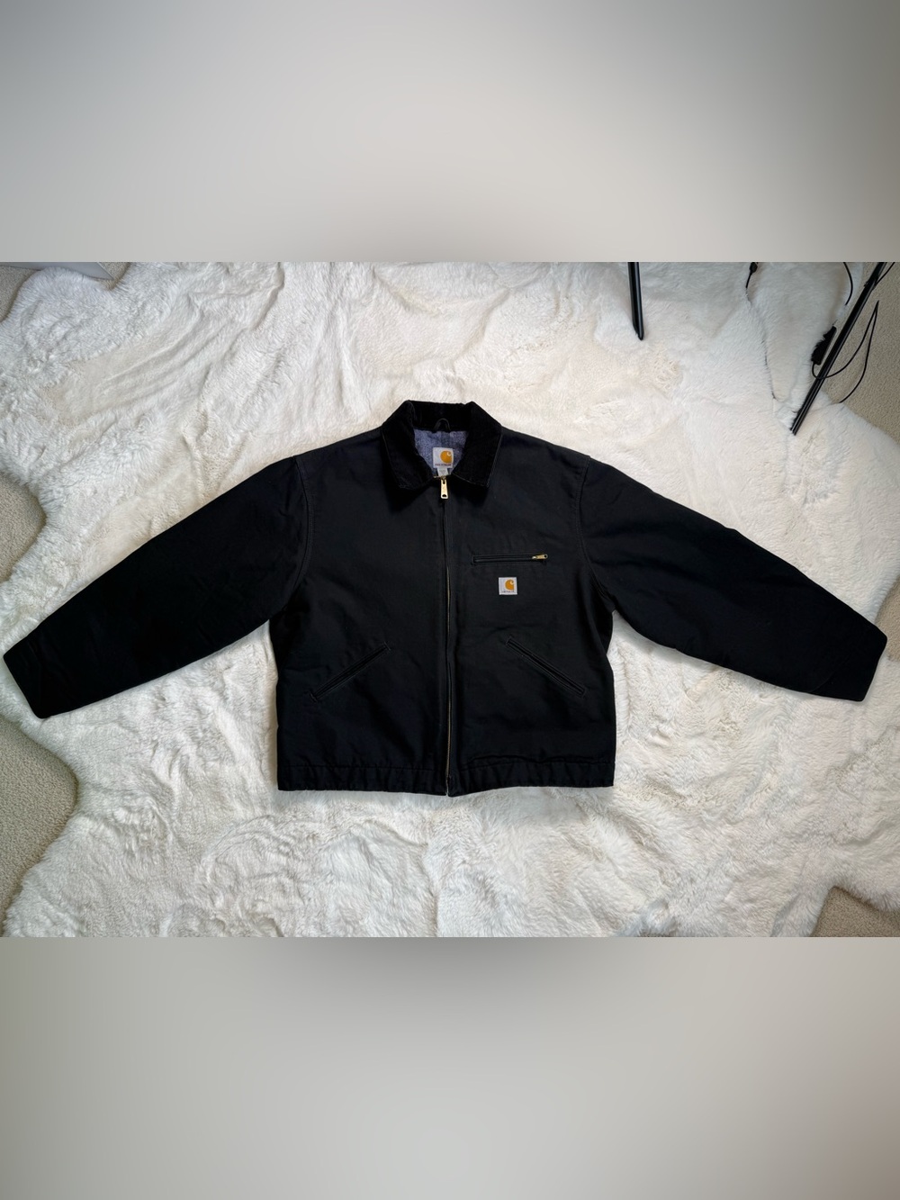 Vintage Carhartt J001 BLK Detroit Jacket Blanket Lined USA – Size XL Regular EUC - Picture 8 of 11